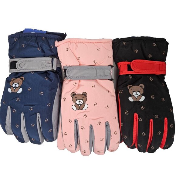 Kids Ski Winter Gloves, Multiple Colors, One Size 9" Long, Bundle of 3 Pairs - Picture 2 of 13